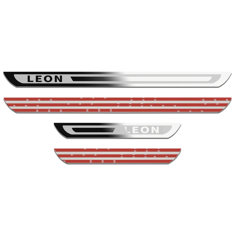 4 шт. для seat Leon из нержавеющей стали, накладки на пороги, аксессуары для автомобиля