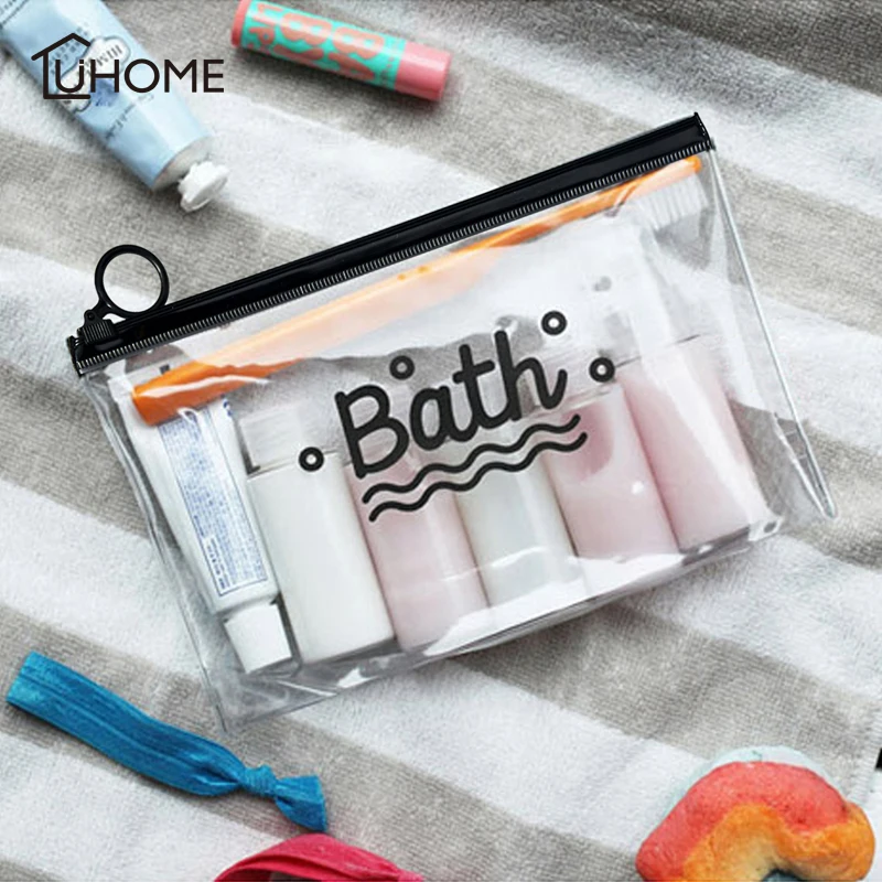 

Clear Cosmetic Bags Frosted PVC Toiletry Bag Make Up Storage Organizer Beauty Case Lady Wash Bags Waterproof Phone Pocket