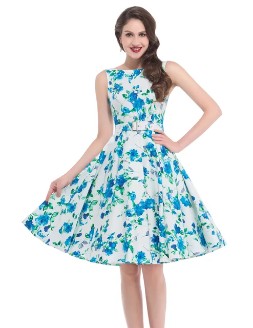 Meval New Woman Style 2016 Short Formal Retro Vintage 50s Dress Meval New Woman Style 2016 Short Formal Retro Vintage 50s Dress Cherry Flowers Print Gown Casual
