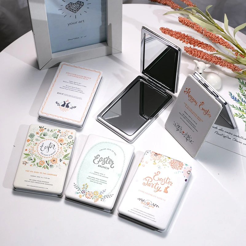 

Portable Mini Pocket Cosmetic makeup mirror,Folding 2 sides,Magnifying compact mirror,Cute Small fresh flower,Party Favors Gifts