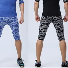 Новое поступление, Мужские штаны для бега с леопардовым принтом, быстросохнущие дышащие спортивные штаны до середины икры, Мужские штаны для фитнеса, Капри