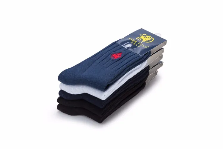 PIERPOLO высокое качество 5 пар/лот модный бренд носки Для мужчин хлопковые носки Meia Для мужчин носки Бизнес вышивка зимние гольфы