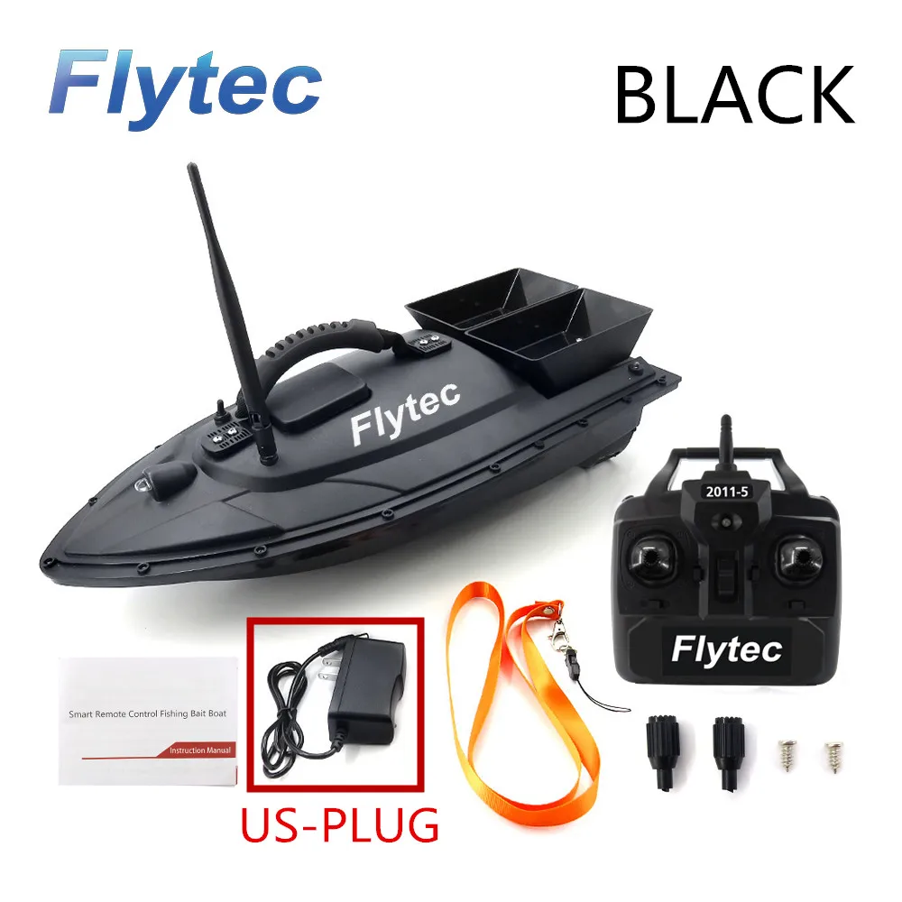 Flytec RC лодка 2011-5 RTF умная Цифровая автоматическая модуляция Частоты Дистанционное управление радио устройство рыболовный инструмент - Цвет: US-BLACK