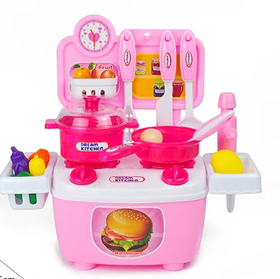 Новинка, кухонные игрушки для детей, 20 шт., набор для ролевых игр, миниатюрные кухонные аксессуары, красивая игрушка для приготовления пищи, KT1, подарок для ребенка - Цвет: Pink
