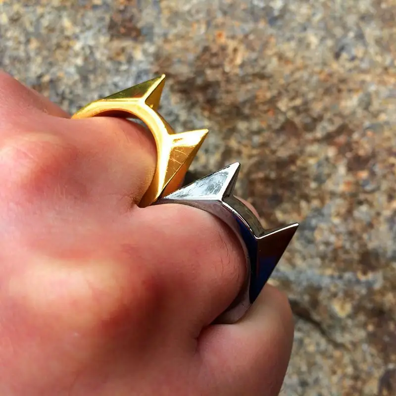 

Women Lady Survival Fight Combat EDC Tool Self defence Outdoor Emergency Window Breaker Finger Protect Weapon ring