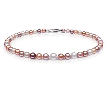 

Luxury Gift 100% Natural AAA Freshwater Pearl Necklace, Small to Big Size Purple~Pink Freshadama Necklaces for Women Jewelry