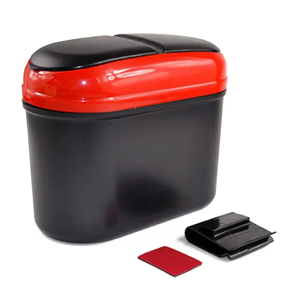 

Hanging Clip Design Stylish Dual Side Lid Car Vehicle Plastic Trash Can Garbage Bin Storage Box