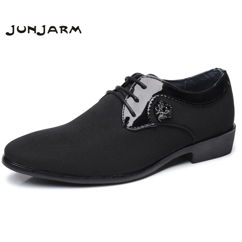 

JUNJARM 2017 Men Formal Shoes British Style Soft Men Business Shoes Black Men Dress Shoes Breathable Lace Up Men Office Shoes