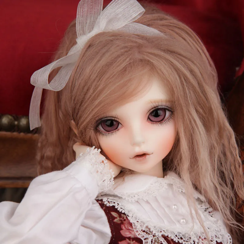 1//4 Bjd Girl Doll Female Dolls Free eyes with Face Make-up V White// Normal Skin