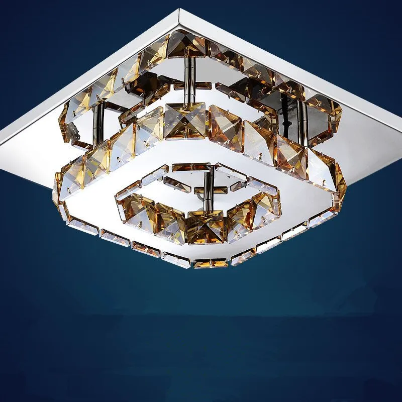 

Ceiling Lights Crystal Lighting Luminaria Modern LED Ceiling Lamp For Living Dining Bed Room Decoration Amber Clear K9 Crystal