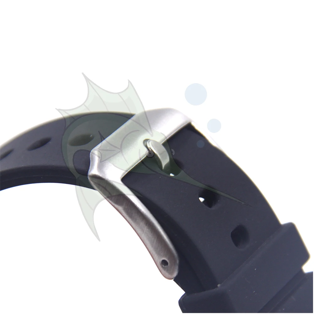 Premium Silicone Black Watch Strap - High-Performance Replacement Watchband for Diving & Sports Watches