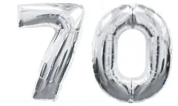

70th BIRTHDAY PARTY DECORATION giant number 70 mylar balloons