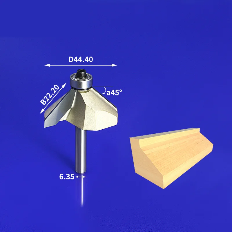 1 шт- ЧПУ твердосплавный деревообрабатывающий фрезерный станок, фрезерный станок по дереву, 45 градусов V бит коническая Концевая фреза, нож для снятия фаски - Длина режущей кромки: 6.35mm x 22.2mm