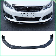 Car Styling For Peugeot 308 2016-2018 ABS Front Bumper spoiler Protector Plate Lip Body Kit Cover Sticker Trim Decorative strip