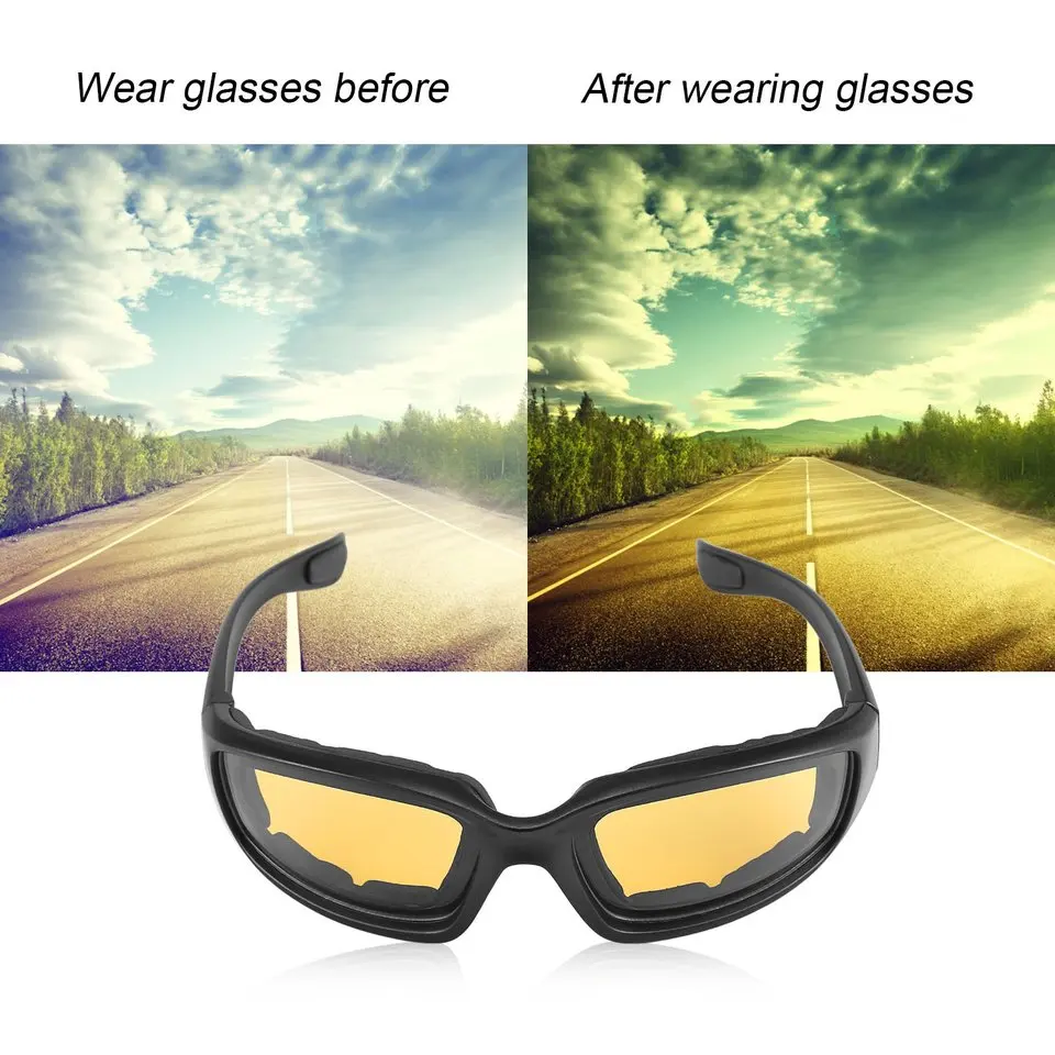 Новые мотоциклетные Новые защитные очки Защита от пыли и ветра очки для глаз велосипедные очки спортивные очки - Цвет: Цвет: желтый