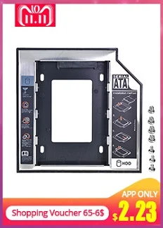 TISHRIC 2nd 2,5 SATA 3,0 D SSD 9,5 мм Caddy внешний корпус жесткий диск для ODD DVD-ROM Optibay адаптер чехол Универсальный