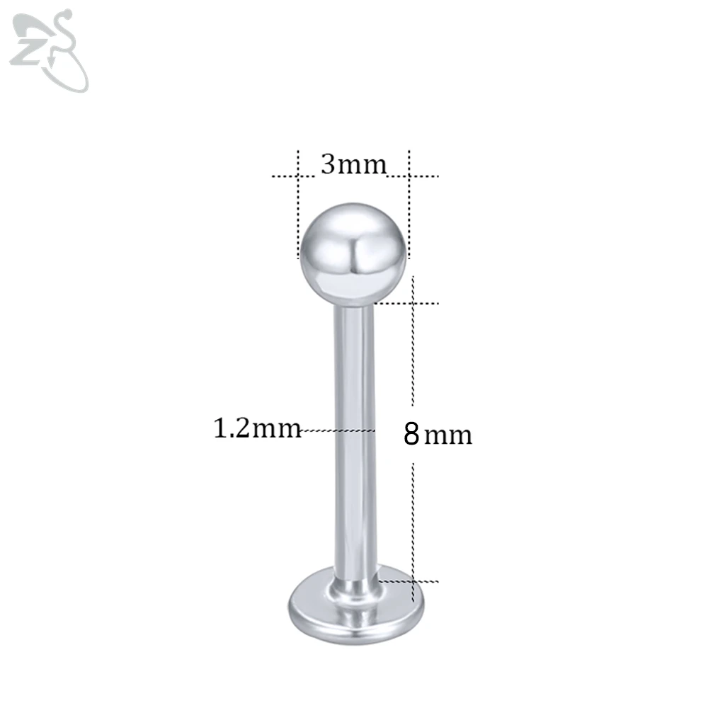 ZS 1 шт. серьги из нержавеющей стали пирсинг бровей губная серьга язык Пронзительный нос кольцо длинный промышленный пирсинг в форме гантели ювелирные изделия - Окраска металла: B-8