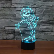 3D Тыква светодиодный ночник как Хэллоуин украшения Change изменение как украшение дома креативная лампа спальня небольшая настольная лампа