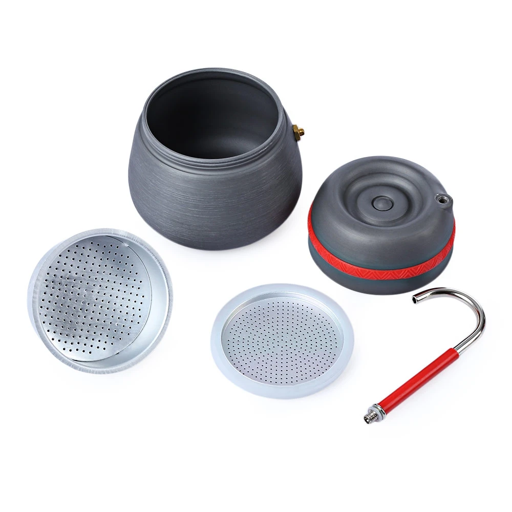 350 ml acampar al aire libre picnic vajilla cafetera con tazas se puede utilizar para grabar la estufa aleación de aluminio café máquina cacao