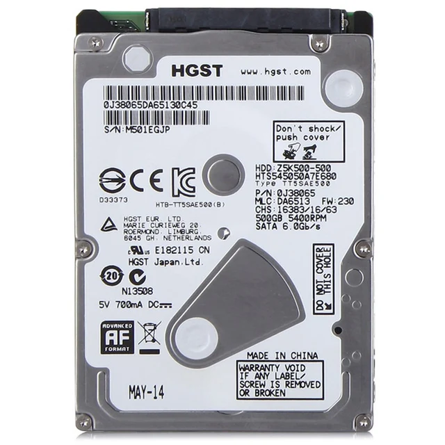 HGST Internal Laptop Hard Drive 500GB 2.5" Sata 3.0Gb/S 5400Rpm 8Mb
