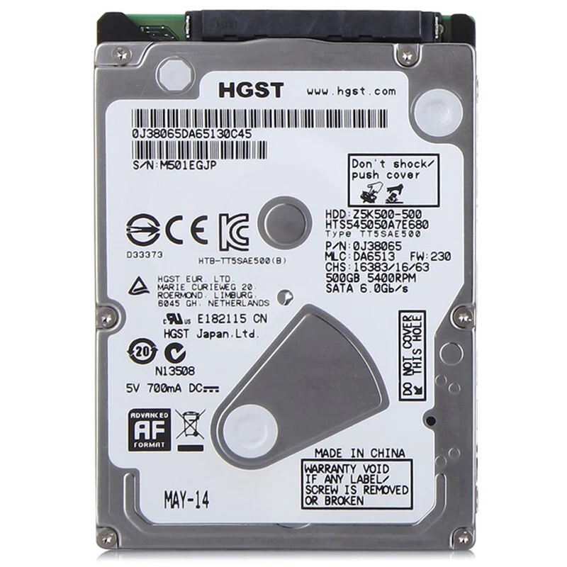 HDD HGST 500GB SATA Z5K500-500 Laptop 2.5/" 7mm Slim Hard Drive HTS545050A7E680
