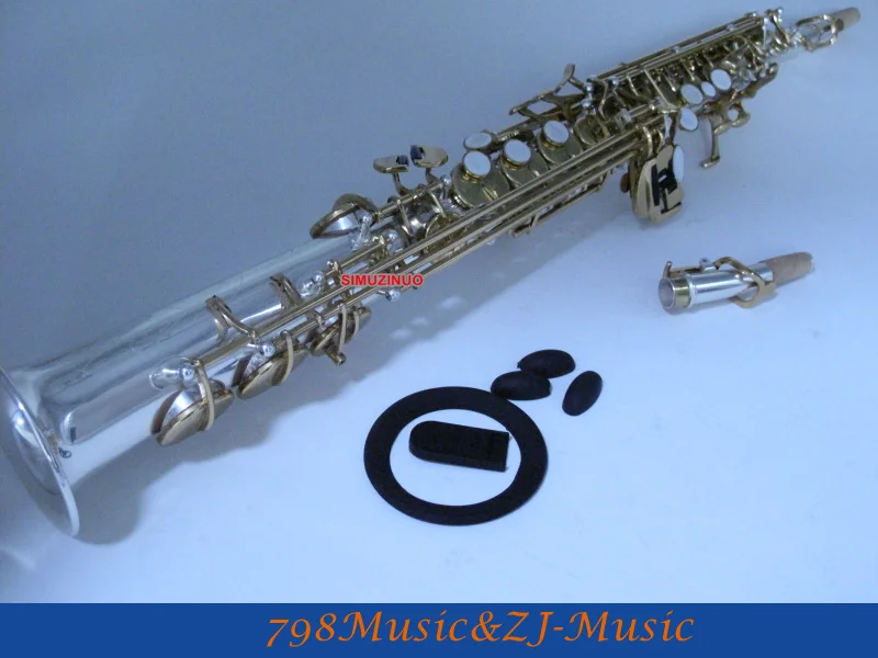 

Silver Plated and Gold Keys Soprano Saxophone Bb key to High F key FREE LORICO Saxophone Ring Mute L-RS