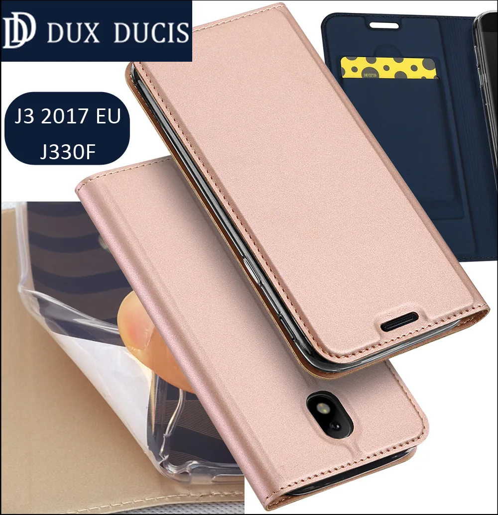

Original DUX DUCIS Case Cover For Samsung Galaxy J3 2017 2018 J330F EU Book Flip Leather Wallet J3 Pro Coque