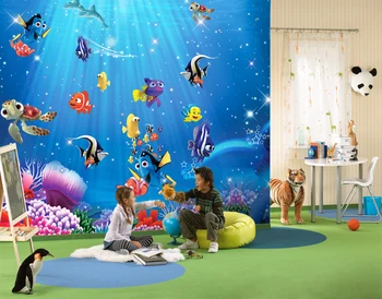 

Fashion abstract mural wallpaper tv background wallpaper Nemo Cartoon Large Photo Embossed Wallpaper Murals for kids room