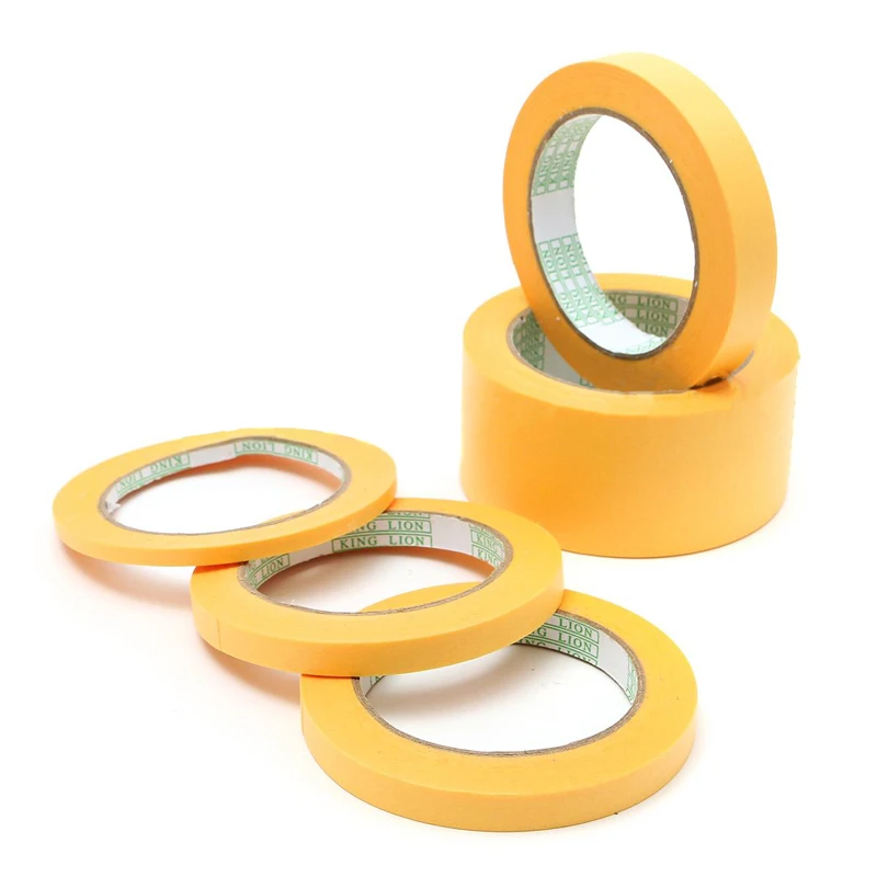Mayitr 50M 6mm/10mm/12mm/18mm/50mm DIY Yellow Adhesive Masking Paint Spray Paper Tape