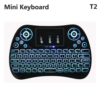 

T2 Mini Wireless Keyboard 7 Color Backlight Bluetooth Remote Control Fly Air Mouse Touchpad PK i8 MX3 for Android TV Box