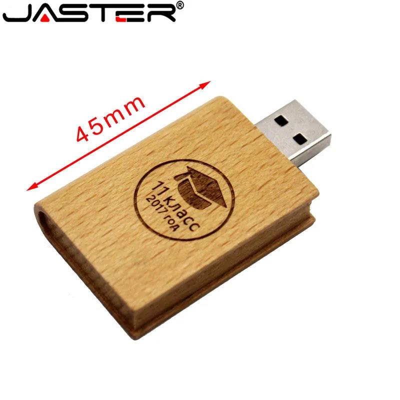 Пользовательский логотип Кленовая деревянная книга стиль USB флэш накопитель 4 ГБ