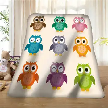 

Custom Cartoon Owl (1) Blanket Soft Fleece DIY Your Picture Decoration Bedroom Sofa Multi Size#929-02-002-21