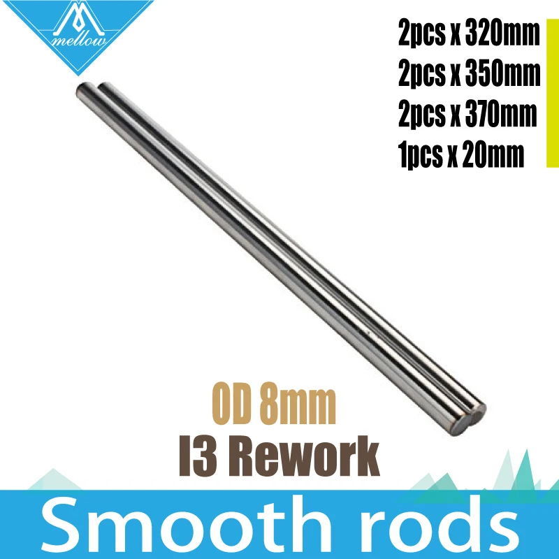 

7pcs i3 Rework/ i3 Single Sheet Frame OD8mm Smooth Rods Chrome Precision Hardened Rod Linear Shaft Rail Bar