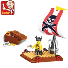 Sluban Pirata Navio Do Tesouro Do Pirata Brinquedo Montagem Building Blocks Define Figura de Ação 3D Construção de Brinquedos para Crianças