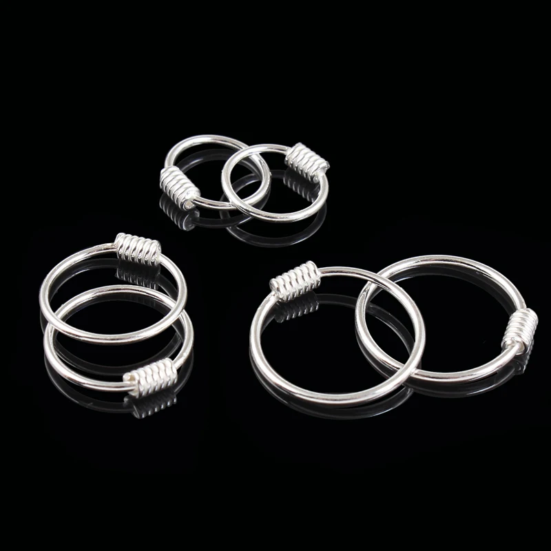 Real 925 sterling silver nipple ring round body piercing 20G outside diameter 8 10 12 mm piercing jewelry S925 fashion jewelry-5