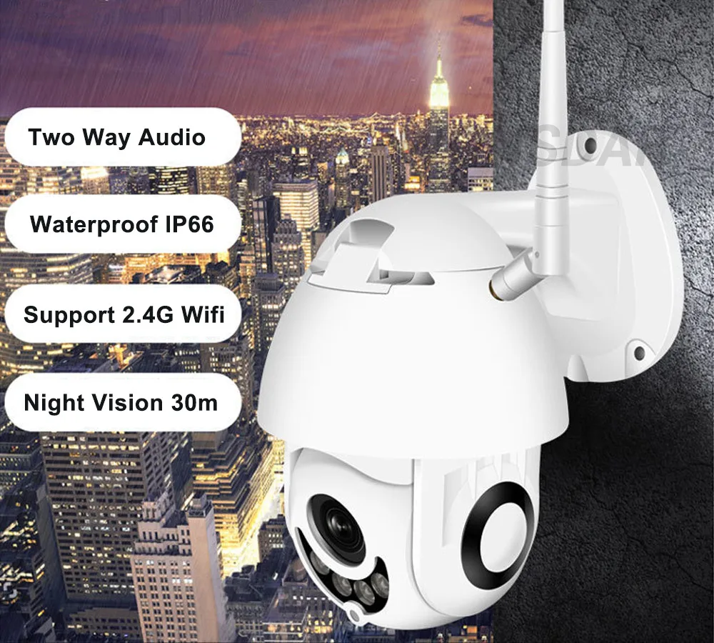 Wonsdar наружная PTZ IP камера 1080P HD IR 30 м панорамирование Двусторонняя аудио камера наблюдения Беспроводная сетевая камера с WiFi 2MP CCTV YooSee