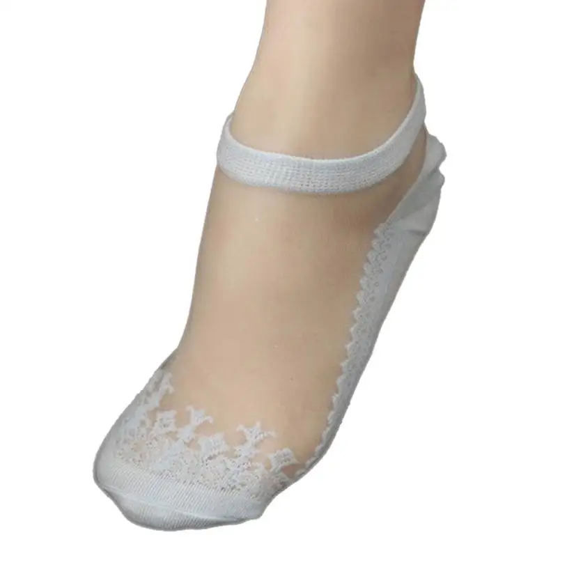 

Ultrathin Transparent Beautiful Crystal Lace Elastic Short Socks Cut socks for girls Low cut socks Comfortable Ankle socks women