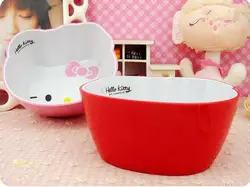 2016 подарок для детей милый мультфильм Hello Kitty детская посуда набор детей суп практичная детская посуда