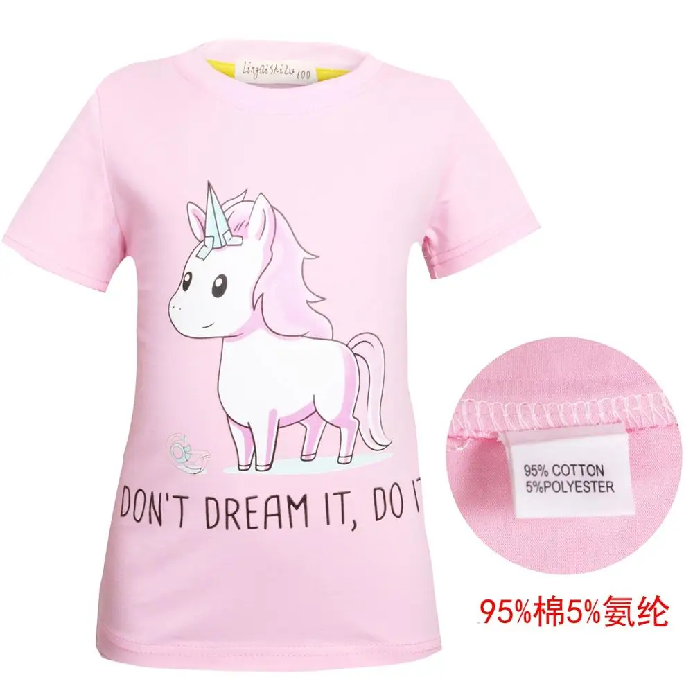 

Summer girl clothes cute Unicorn tshirt cartoon cotton Short sleeve clothes T-shirt tops for girls 0007