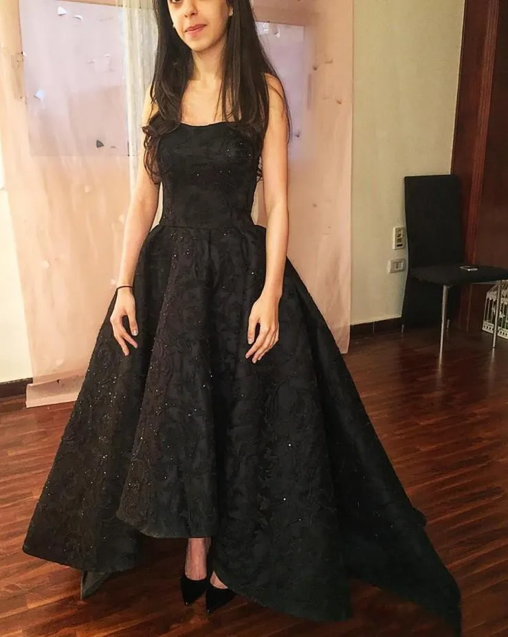 Vestidos De Fiesta Stunning Black Prom Dresses Long Scoop Neck Elegant