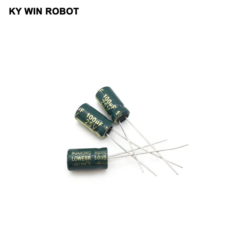 Aluminum Electrolytic Capacitor 20pcs/lot 25V 100UF 6x12mm high frequency low impedance aluminum electrolytic capacitor 100uf 25v