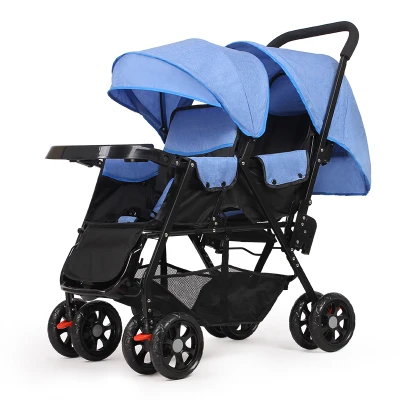 360 градусов всенаправленные колеса для близнецов, детская коляска, автомобильный светильник, двойная коляска, передние и задние сиденья, коляска - Цвет: 288bl