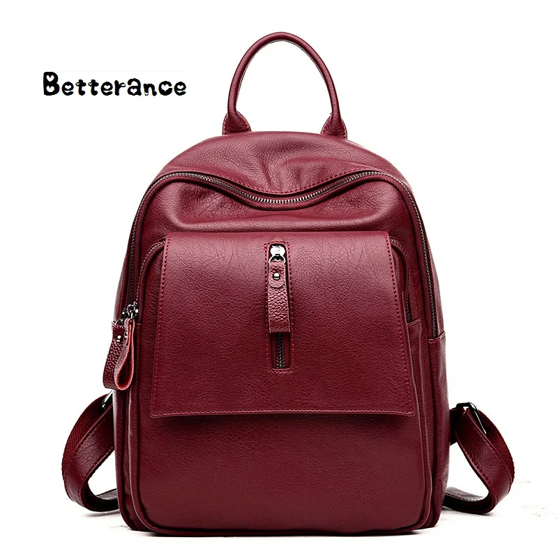 

Betterance 2018 Shoulder Bags Casual Travel PU Leather Women Backpack