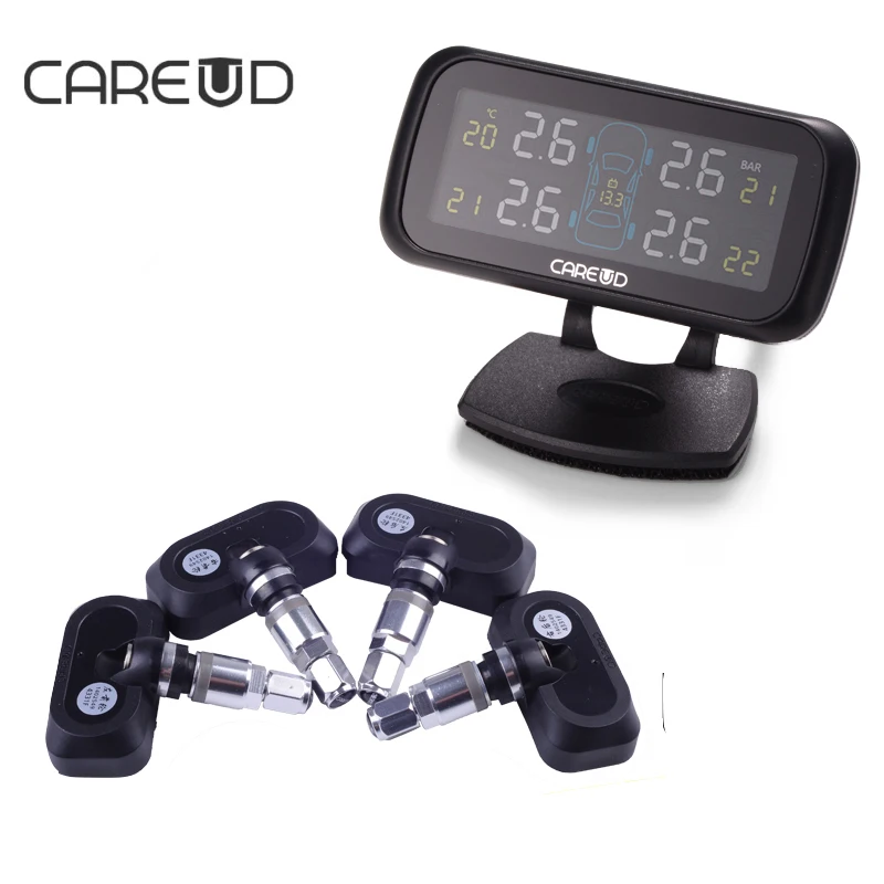 

CAREUD U903 TPMS Tire Pressure Monitoring System With 4 Intern Sensor Cigarette Power Supply for All Cars Car Electronics TPMS