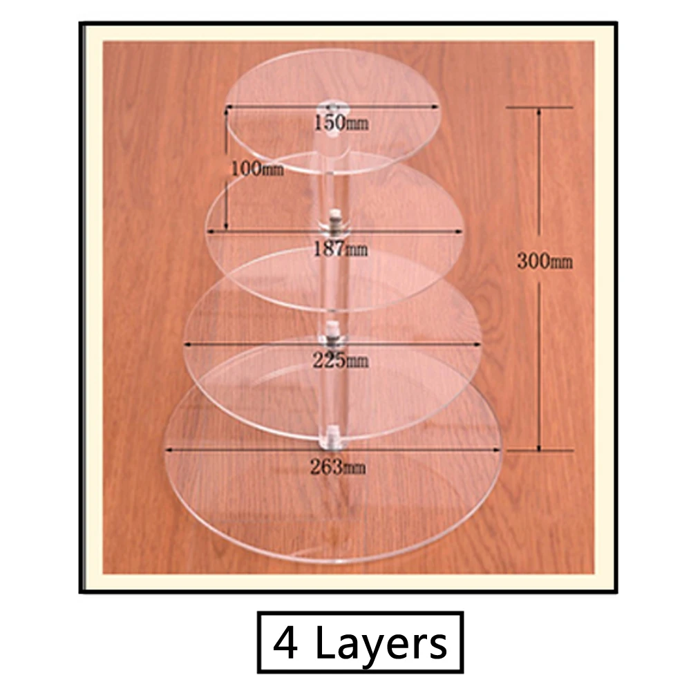 Горячие собрать и разобрать подставка для торта круглый акрил 3/4 уровня кекс торт стенд Отделка оборудование для дня рождения подставки