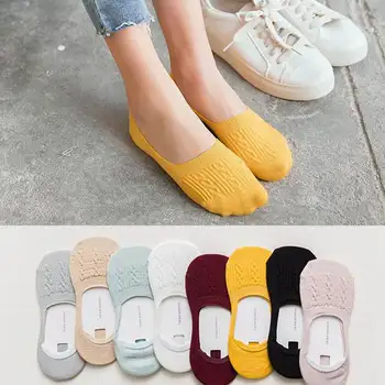 

Candy Color Women Ankle Socks Non-slip Invisible Socks Ladies Girls Casual Cotton Breathable Mesh Short Socks