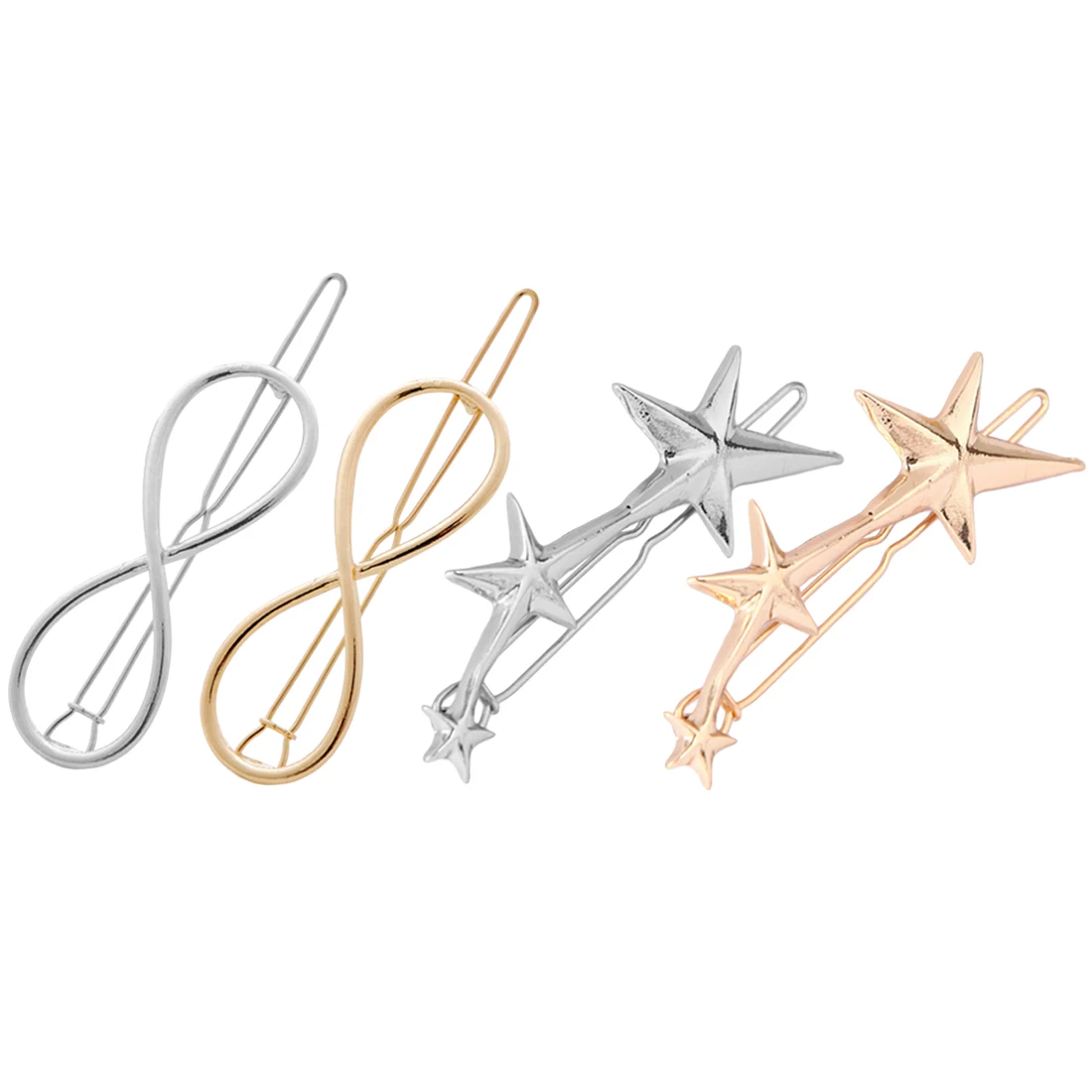 Exaggerated Fashion Ttriangle Star Shaped Gorllden Silver Geometry Styling Hair Clip Hairpin Hair Tools and Accessories Women Exaggerated Fashion Ttriangle Star Shaped Gorllden Silver Geometry Styling Hair Clip Hairpin Hair Tools and Accessories Women
