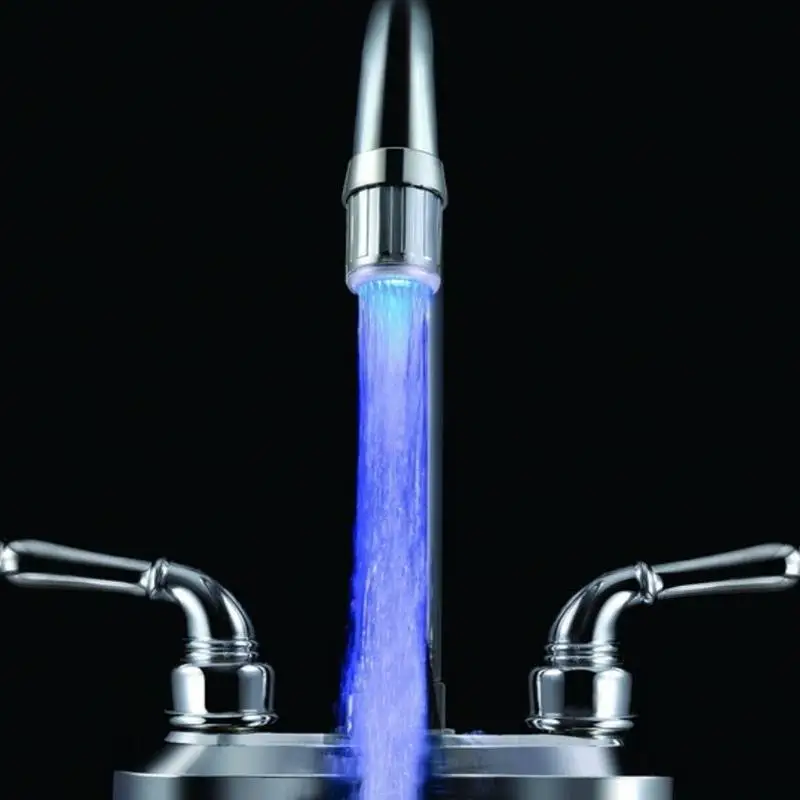 Светодио дный водопроводный кран поток света 3 цвета Изменение свечение душ поток кран головка датчик давления ванная комната