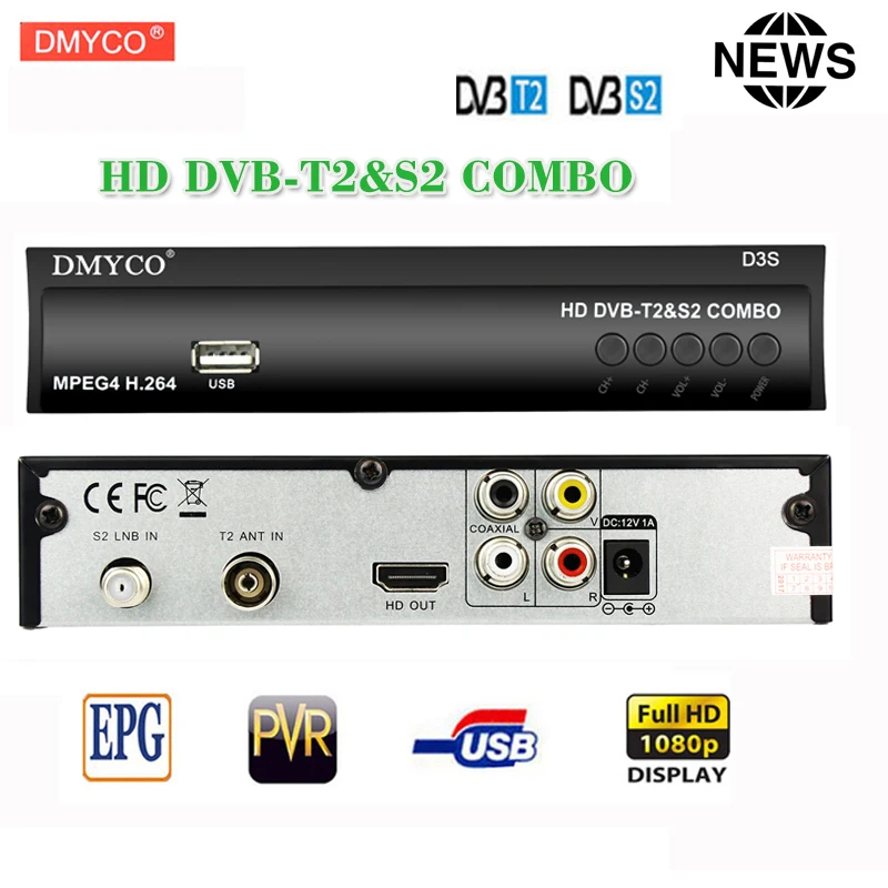 

DVB-T2 dvb S2 HD Digital Terrestrial receptor satelite Combo H.264 MPEG-2/4 hd 1080P TV Tuner meter satellite Receiver for spain