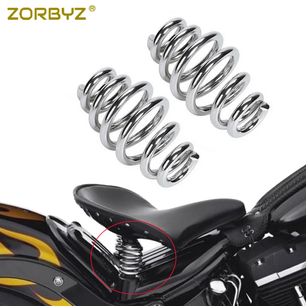 

ZORBYZ Chrome Barrel Coiled Solo Seat Springs For Harley Chopper Bobber Motorcycle
